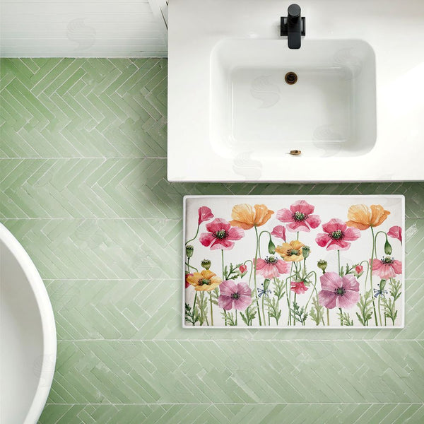 Stupell Industries Kim Allen | Poppy Place Flower Garden Plush Bath Mat