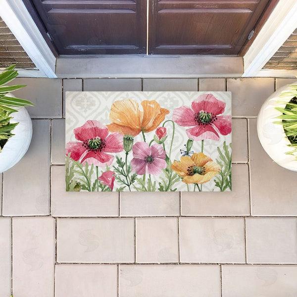 Stupell Industries Kim Allen | Poppy Place On Geometric Non-Woven Door Mat