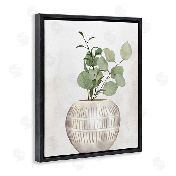 Stupell Industries Kim Allen | Potted Herbal Plants Round Leaves Patterned Vase Wall Art