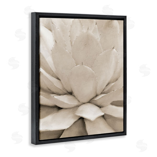 Stupell Industries Kim Allen | Prickly Agave Plant Monochromatic Beige Desert Succulent Wall Art