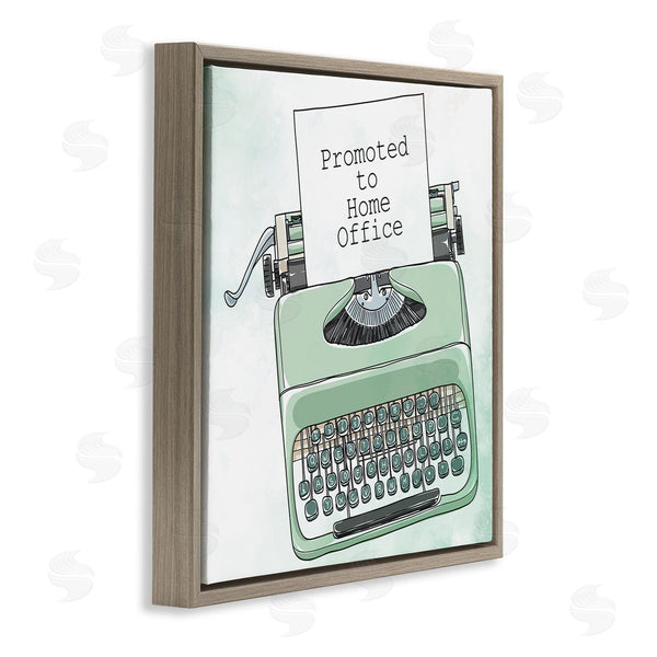 Stupell Industries Kim Allen | Promoted To Home Quote Green Watercolor Typewriter Wall Art