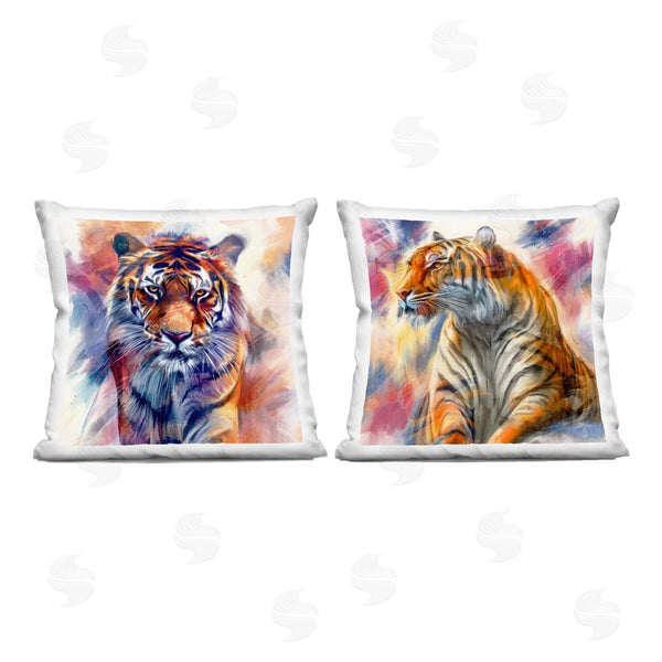 stupell industries Kim Allen | Prowling Jungle Tigers Printed Throw Pillow Set