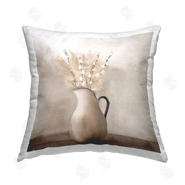 stupell industries Kim Allen | Pussy Willow Still Life Printed Throw Pillow
