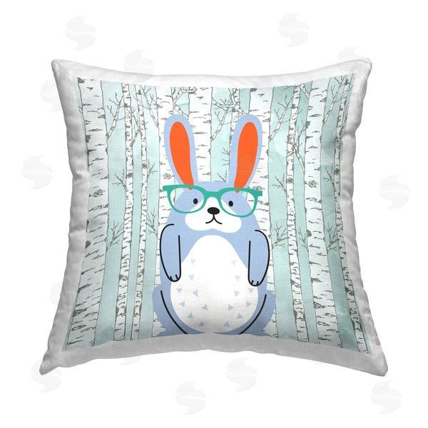 stupell industries Kim Allen | Rabbit & Birch Trees Printed Throw Pillow