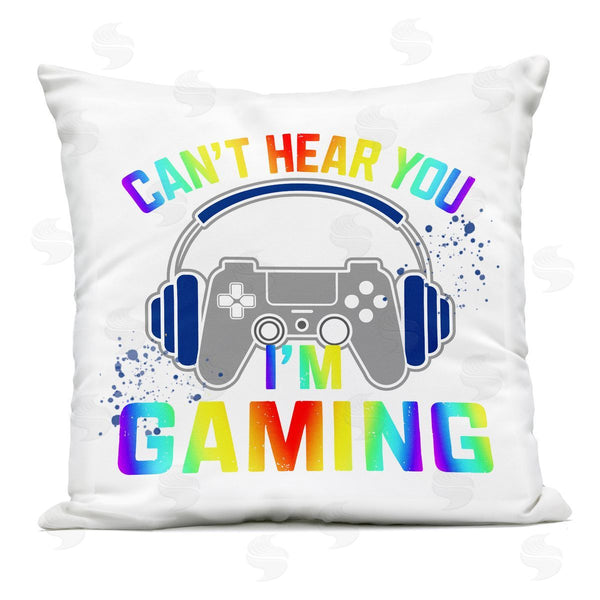 Stupell Industries Kim Allen | Rainbow Can't Hear You Gaming Printed Throw Pillow