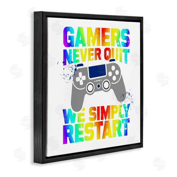 Stupell Industries Kim Allen | Rainbow Gamers Never Quit Wall Art