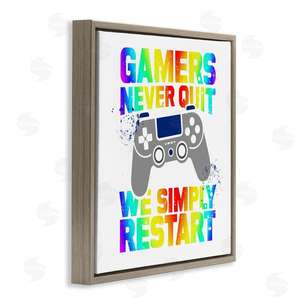 Stupell Industries Kim Allen | Rainbow Gamers Never Quit Wall Art