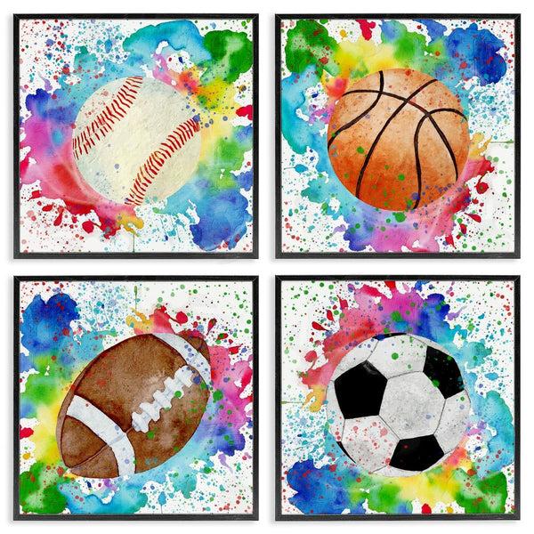 Stupell Industries Kim Allen | Rainbow Splatter Baseball Wall Art