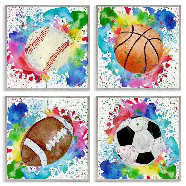 Stupell Industries Kim Allen | Rainbow Splatter Baseball Wall Art