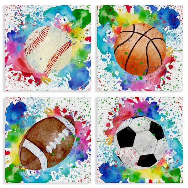 stupell industries Kim Allen | Rainbow Splatter Baseball Wall Art