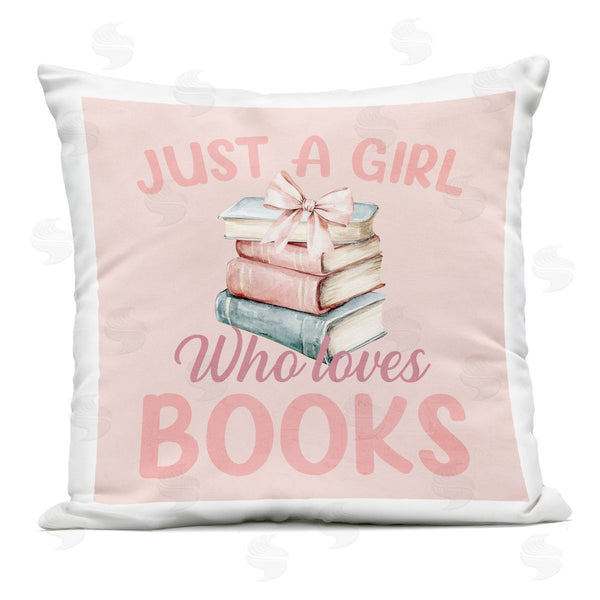 Stupell Industries Kim Allen | Reader Girl Who Loves Books Printed Throw Pillow