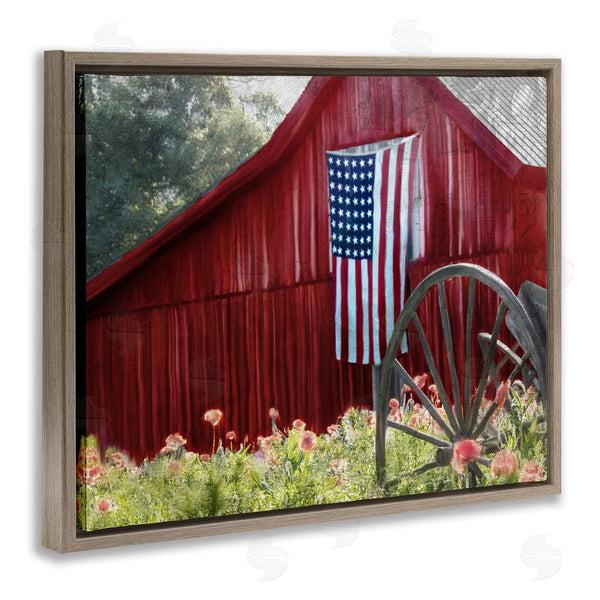 Stupell Industries Kim Allen | Red Barn With American Flag