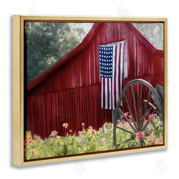 Stupell Industries Kim Allen | Red Barn With American Flag