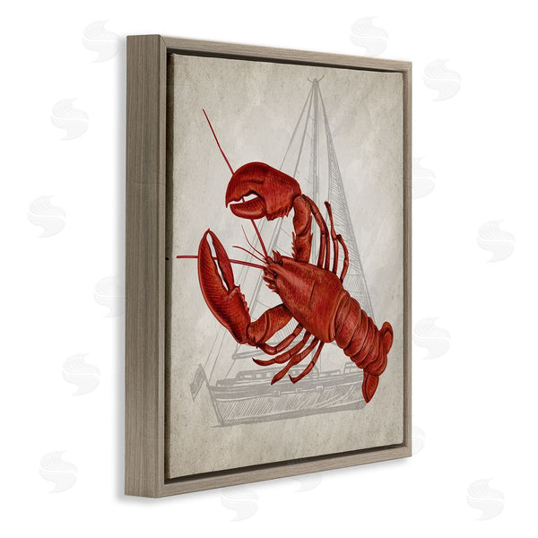 Stupell Industries Kim Allen | Red Lobster Over Compass