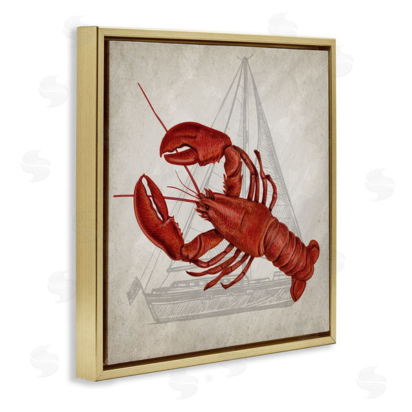 Stupell Industries Kim Allen | Red Lobster Over Compass