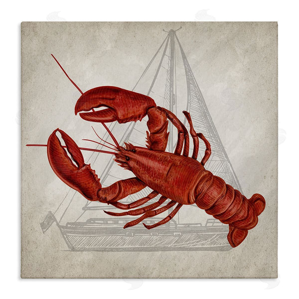 stupell industries Kim Allen | Red Lobster over Compass