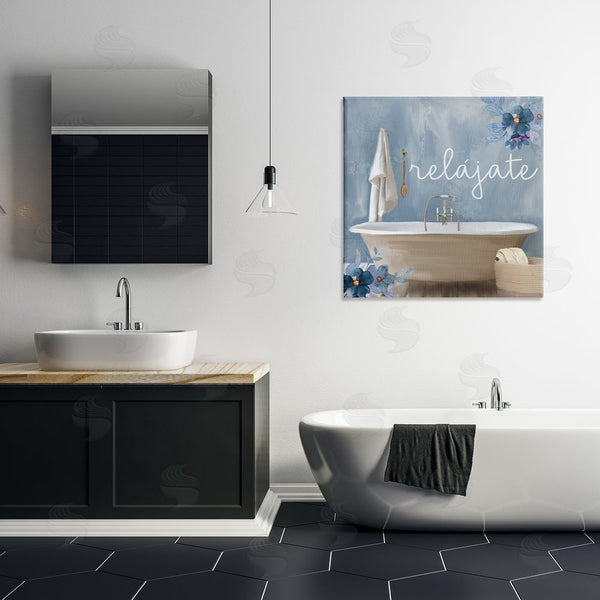 Stupell Industries Kim Allen | Relájate Con Baño Floral Wall Art