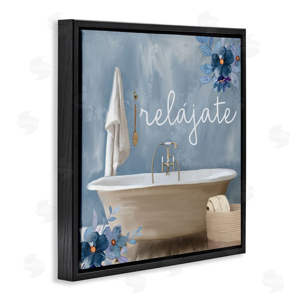 Stupell Industries Kim Allen | Relájate Con Baño Floral Wall Art