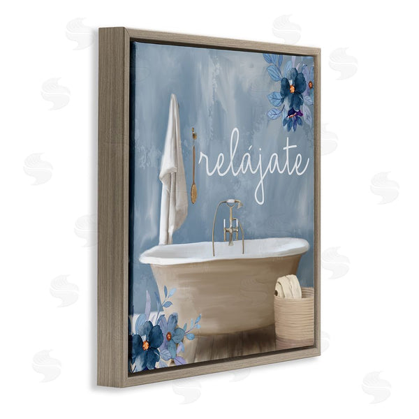 Stupell Industries Kim Allen | Relájate Con Baño Floral Wall Art