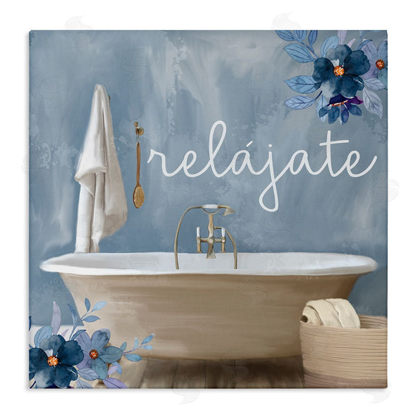 stupell industries Kim Allen | Relájate con Baño Floral Wall Art