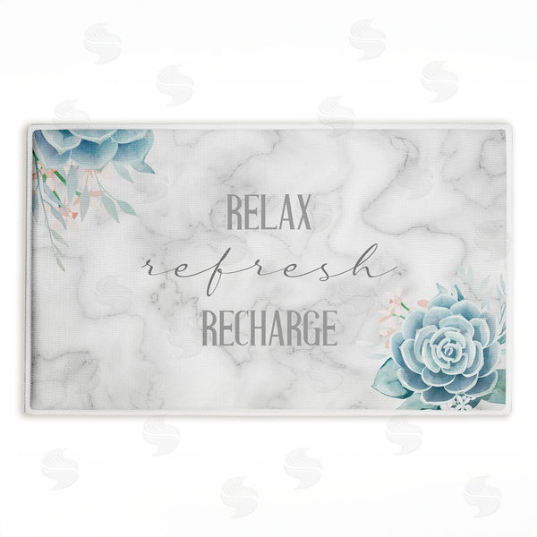 stupell industries Kim Allen | Relax Refresh Recharge Succulents Plush Bath Mat
