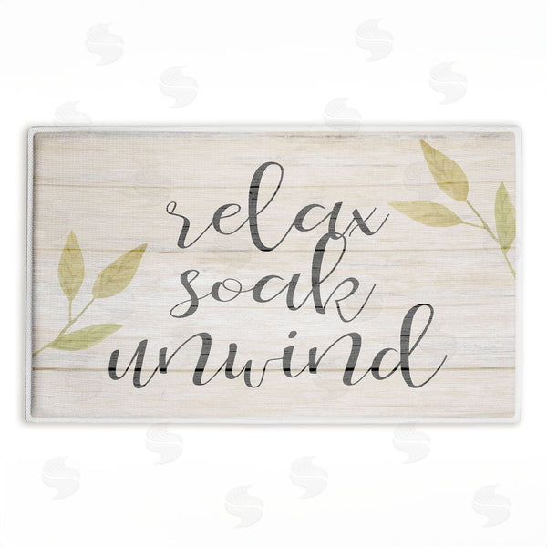 stupell industries Kim Allen | Relax Soak Unwind Minimal Plush Bath Mat