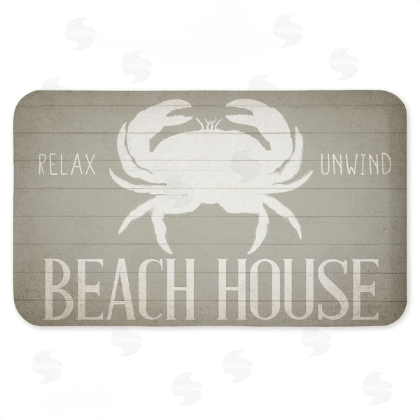 stupell industries Kim Allen | Relax Unwind Beach House Crab Anti-Fatigue Mat