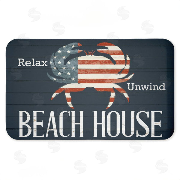 stupell industries Kim Allen | Relax Unwind Patriotic Beach House Anti-Fatigue Mat