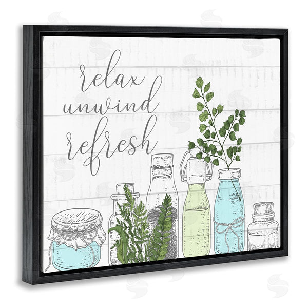 Stupell Industries Kim Allen | Relax Unwind Refresh Country Herbs Botanicals Jars Wall Art