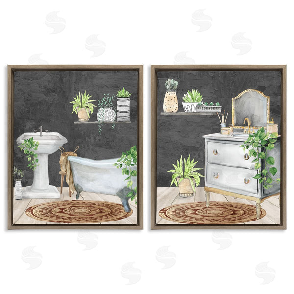 Stupell Industries Kim Allen | Relaxed Greens Bath Interior