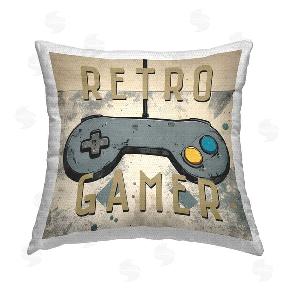Stupell Industries Kim Allen | Retro Gamer Controller Printed Throw Pillow