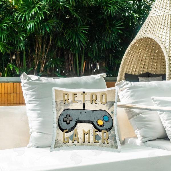 Stupell Industries Kim Allen | Retro Gamer Controller Printed Throw Pillow