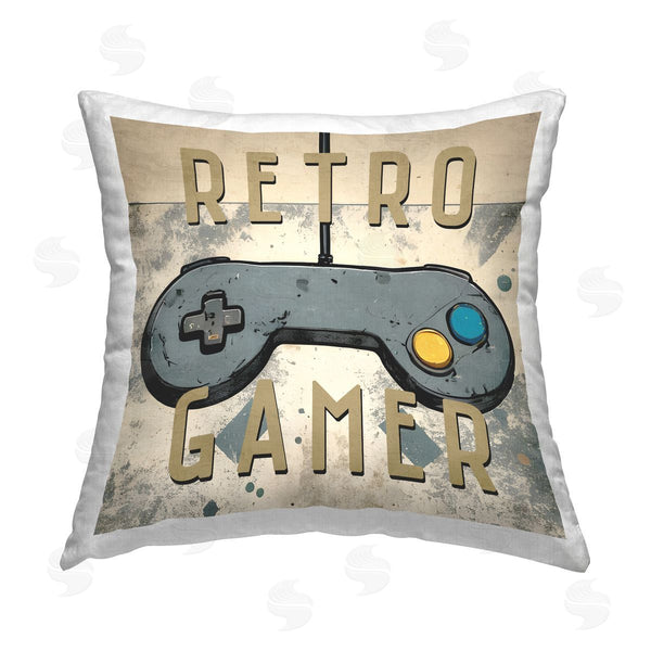 stupell industries Kim Allen | Retro Gamer Controller Printed Throw Pillow