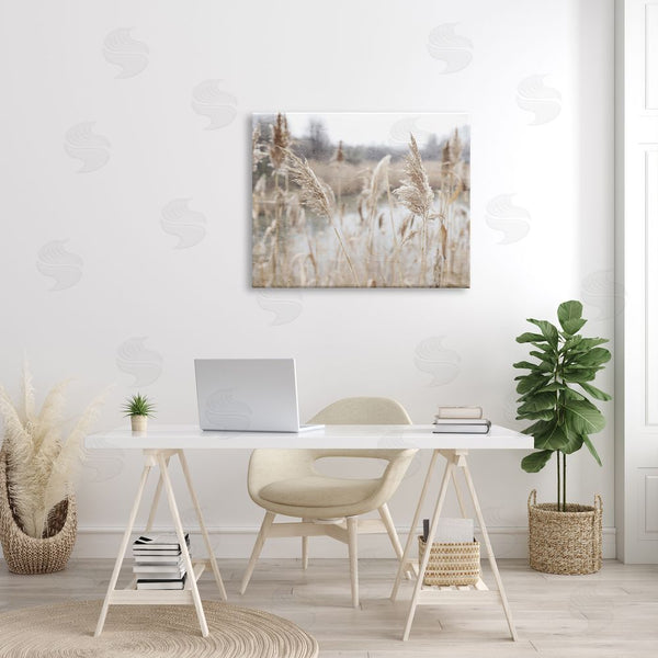 Stupell Industries Kim Allen | Rural Pampas Grass Reeds Lakeside Pond Marsh Wall Art