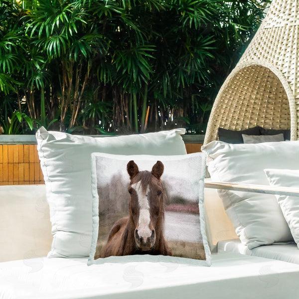 Stupell Industries Kim Allen | Rustic Brown Horse Printed Throw Pillow