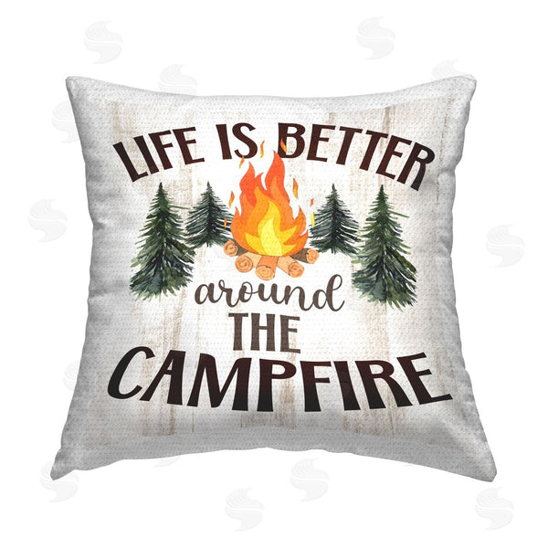 Stupell Industries Kim Allen | Rustic Campfire Phrase Printed Throw Pillow