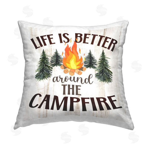 stupell industries Kim Allen | Rustic Campfire Phrase Printed Throw Pillow