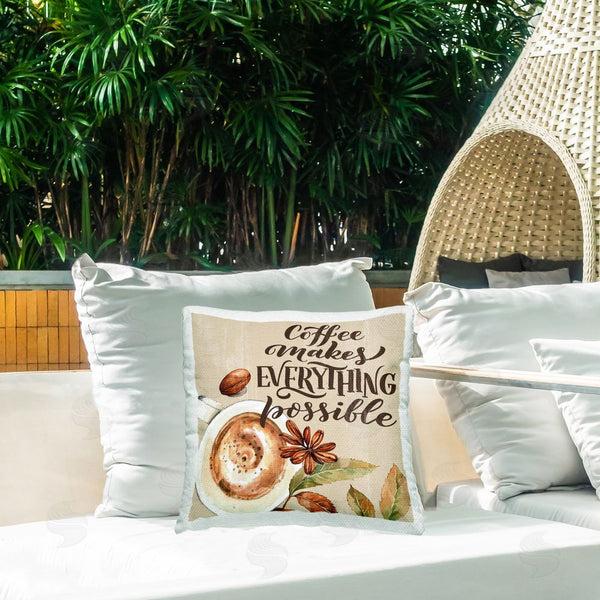 Stupell Industries Kim Allen | Rustic Coffee Makes Possible Printed Throw Pillow