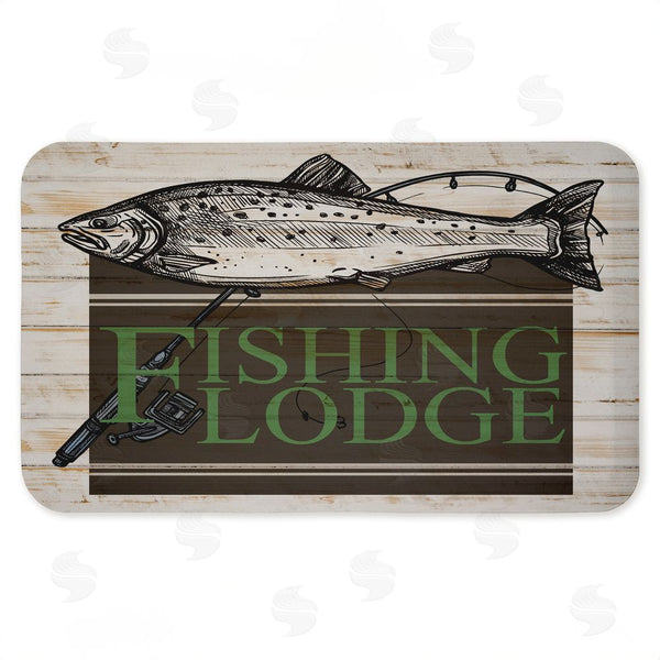 stupell industries Kim Allen | Rustic Fishing Lodge Anti-Fatigue Mat