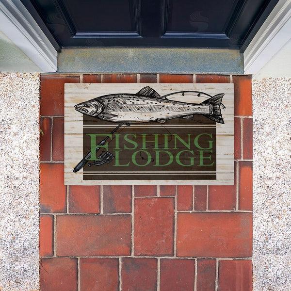 Stupell Industries Kim Allen | Rustic Fishing Lodge Non-Woven Door Mat