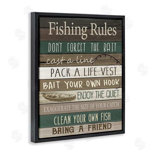 Stupell Industries Kim Allen | Rustic Fishing Rules Sign