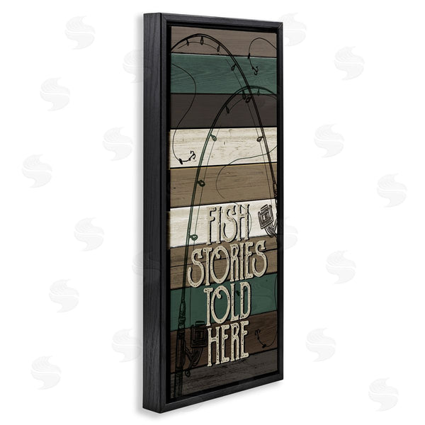 Stupell Industries Kim Allen | Rustic Fishing Stories Phrase Wall Art