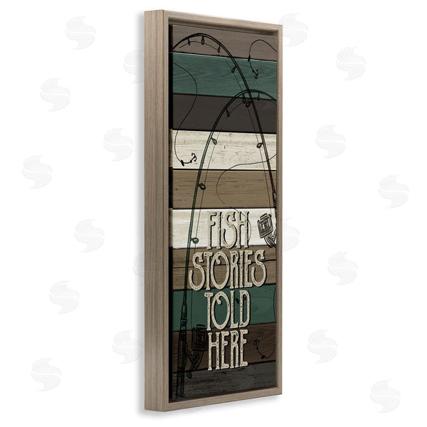 Stupell Industries Kim Allen | Rustic Fishing Stories Phrase Wall Art