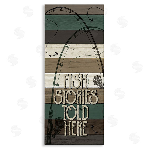 stupell industries Kim Allen | Rustic Fishing Stories Phrase Wall Art