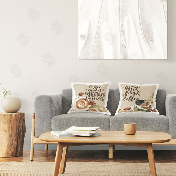 Stupell Industries Kim Allen | Rustic Kitchen Coffee Phrases Printed Throw Pillow Set