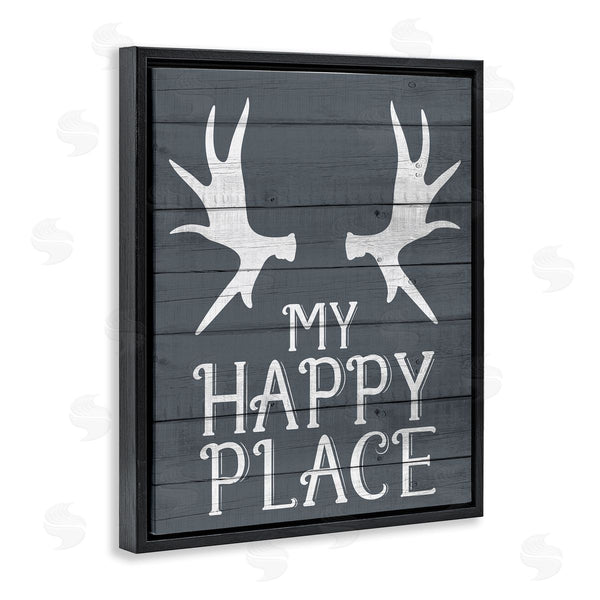 Stupell Industries Kim Allen | Rustic My Happy Place Antlers