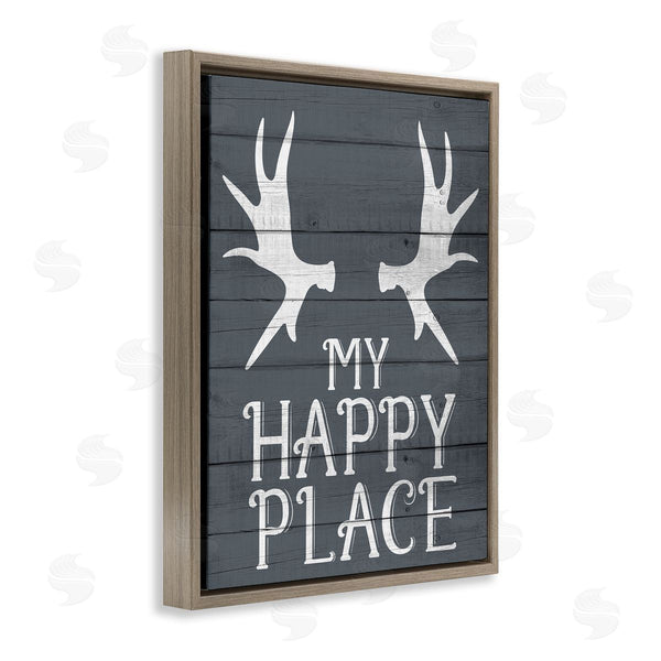 Stupell Industries Kim Allen | Rustic My Happy Place Antlers