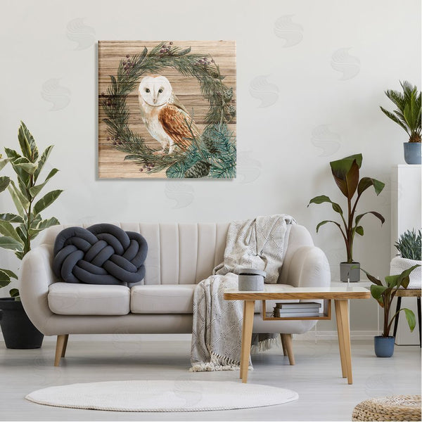 Stupell Industries Kim Allen | Rustic Owl On Pine Wreath Wall Art