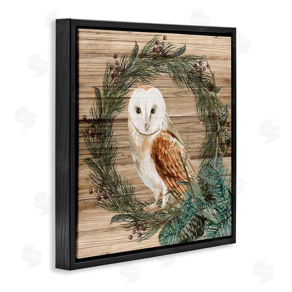 Stupell Industries Kim Allen | Rustic Owl On Pine Wreath Wall Art
