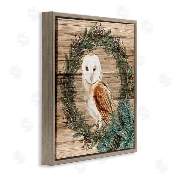 Stupell Industries Kim Allen | Rustic Owl On Pine Wreath Wall Art
